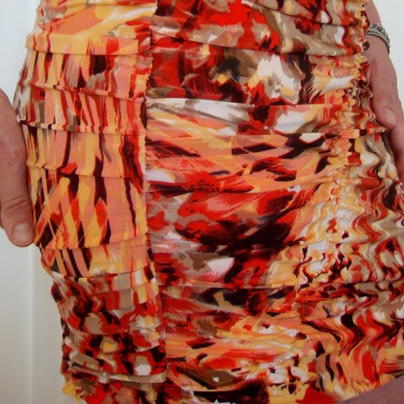 FEMME by Sandra Angelozzi Dress Size M Ruched Stretch Jersey - Picture 6 of 10